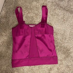 DVF Beaded Silk Fuscia Tank